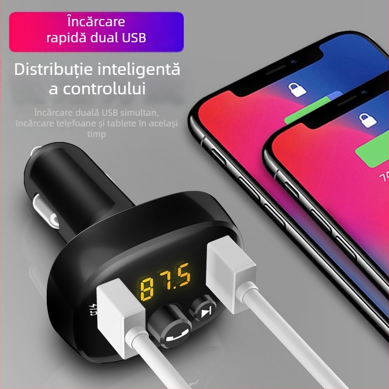 Player MP3 Bluetooth pentru mașină cu receptor FM și USB, Model HC-372, 12V, fără memorie