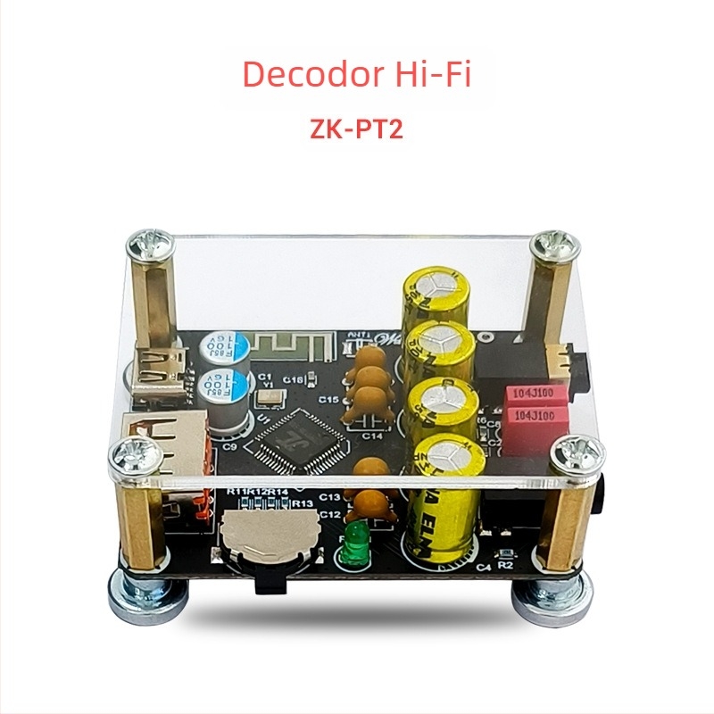 Receiver Bluetooth pentru mașină către AUX cu redare USB/U-Disk, decoder Hi-Fi audio, alimentare 5V, Model ZK-PT2