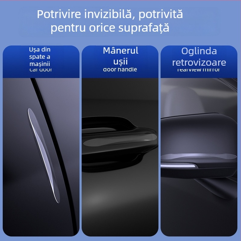 Bandă adezivă anti-coliziune pentru ușa și oglinda retrovizoare a mașinii – protecție împotriva zgârieturilor, nu deteriorează vopseaua