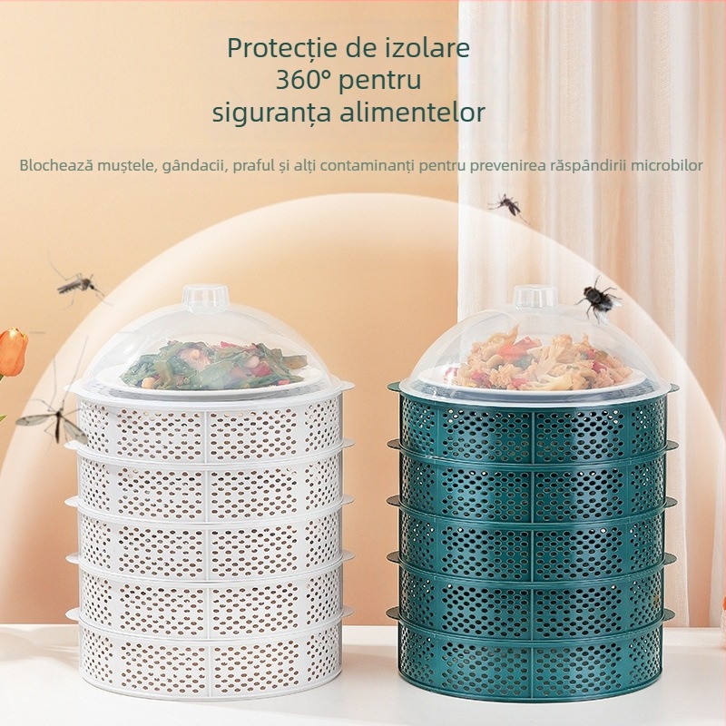 Dulap de bucătărie ventilat, cu mai multe niveluri, pentru resturi și farfurii; suport pentru farfurii; cutie de depozitare; nou