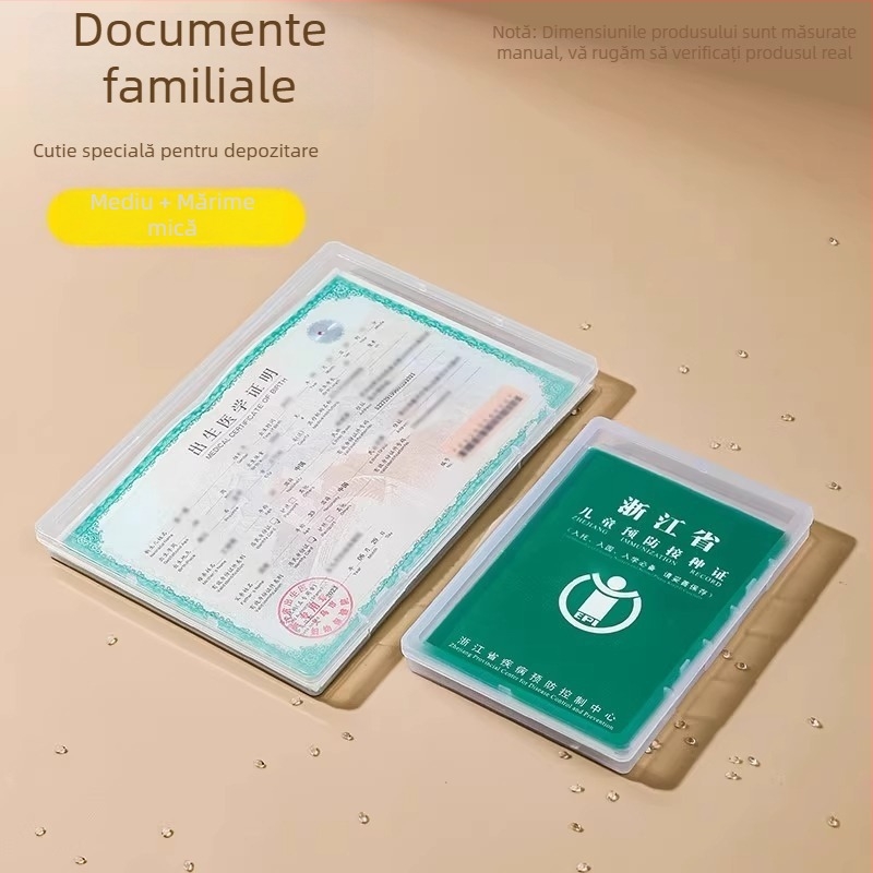 Caseră pentru certificate de naștere cu husă protectoare – Plastic, stil urban minimalist, depozitare la domiciliu, Pengyi