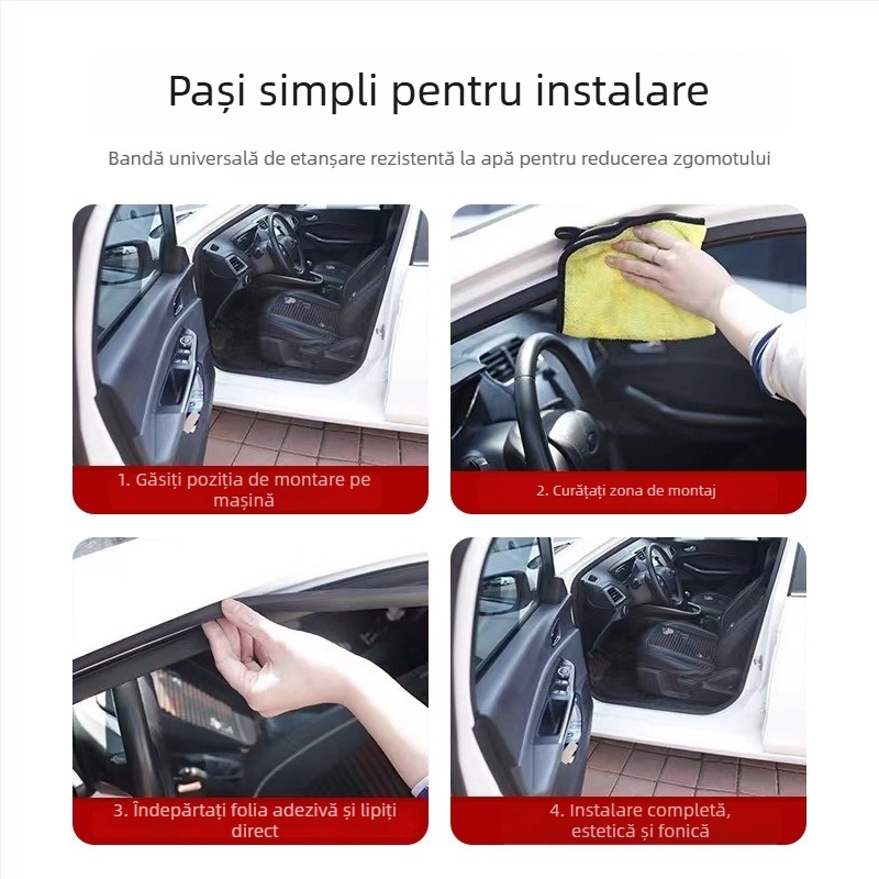 Bandă de etanșare pentru ușile auto, silicon, dublu strat pentru montantul B, capotă față și portbagaj, model GS380