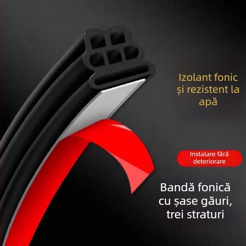 Bandă de etanșare pentru ușile auto, silicon, dublu strat pentru montantul B, capotă față și portbagaj, model GS380