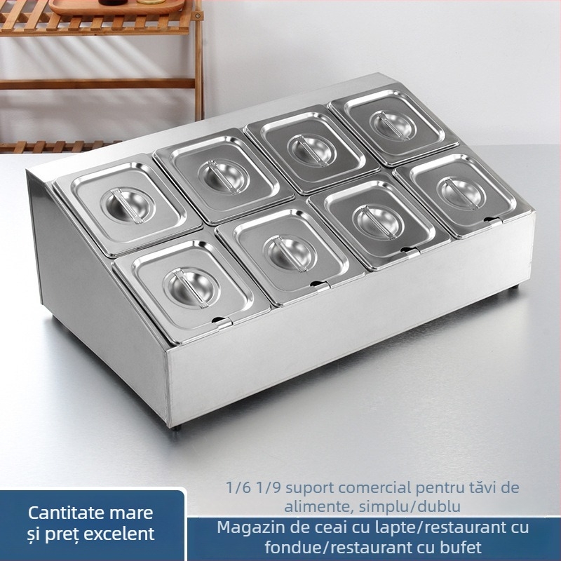 Raft din oțel inoxidabil pentru tăvi de 1/6 și 1/9, cutie pentru gem