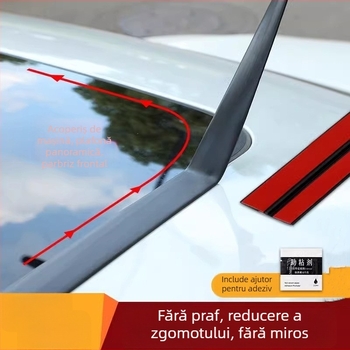Bandă de etanșare în formă de T pentru parbrizul din față, luneta și ferestrele automobilului; din cauciuc, grosime de 1 cm; pentru întregul automobil; compatibilă cu toate modelele