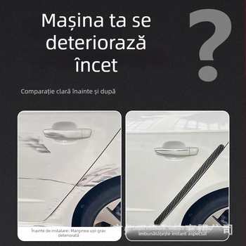 Karuiya etichetă PVC anti-coliziune pentru ușile autoturismului, universală, textură carbon