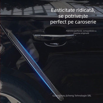 Karuiya etichetă PVC anti-coliziune pentru ușile autoturismului, universală, textură carbon