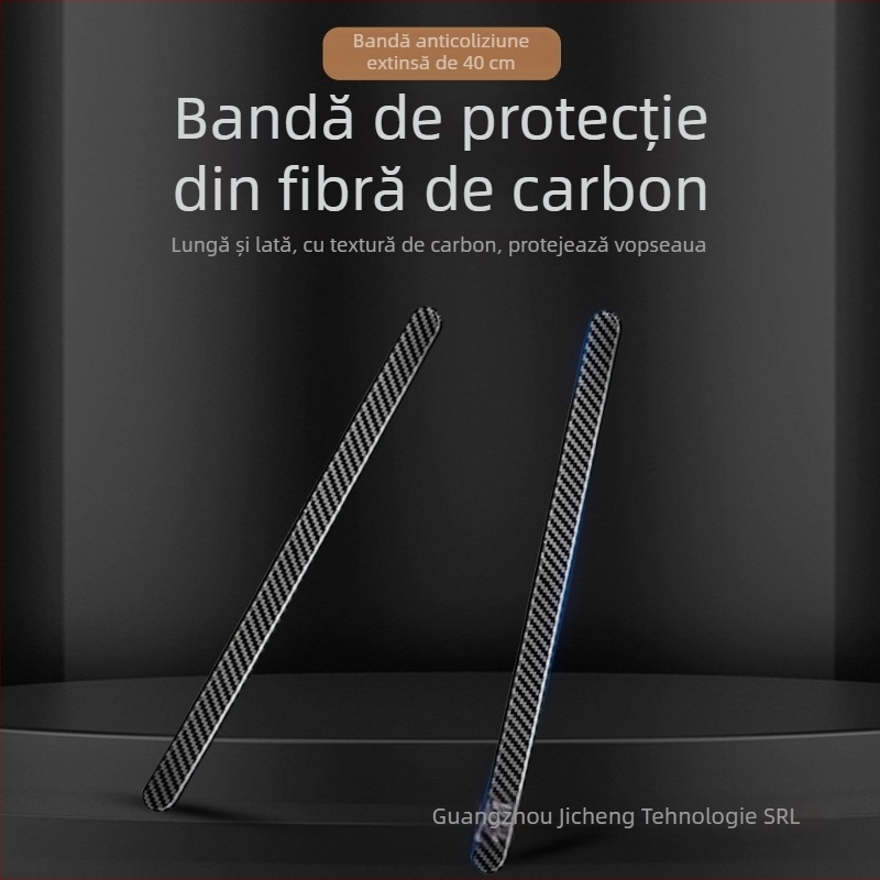 Karuiya etichetă PVC anti-coliziune pentru ușile autoturismului, universală, textură carbon