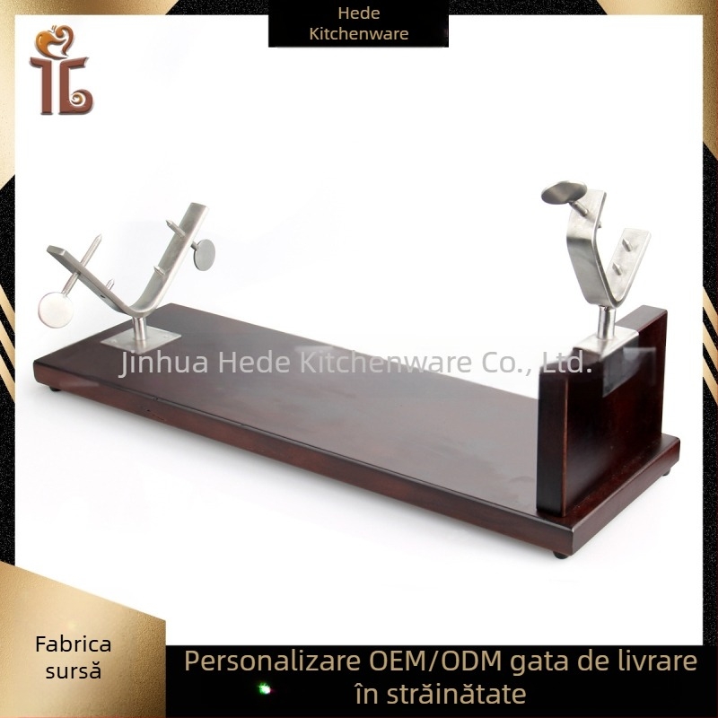 Suport pentru șuncă din lemn fag, suport pentru picior de miel, bază, imprimare logo opțional