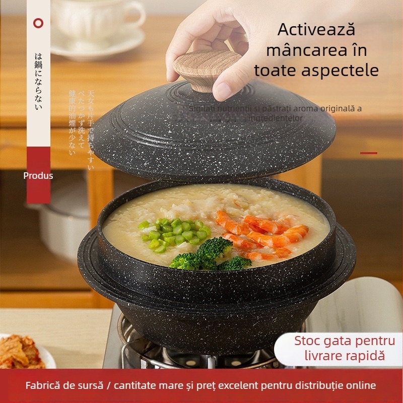 Vas din aliaj de aluminiu pentru bibimbap coreean – echipament de bufet, neimportat, fără personalizare, cu logo imprimat