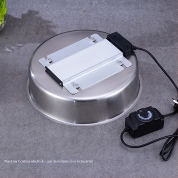 Oțel inoxidabil, plită bufet rotund cu capac rabatabil, încălzire electrică și izolație în baie de apă