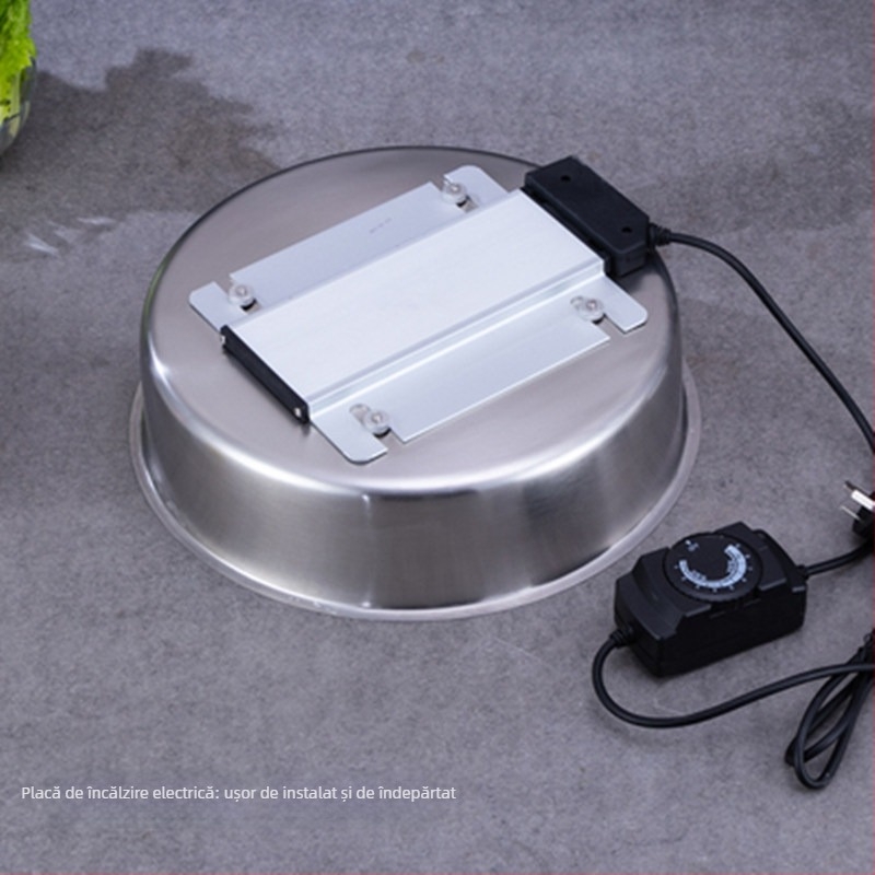 Oțel inoxidabil, plită bufet rotund cu capac rabatabil, încălzire electrică și izolație în baie de apă
