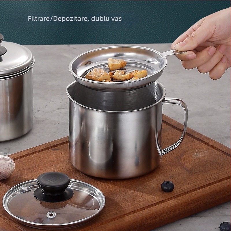 Cană de filtrare pentru bufet din oțel inoxidabil cu capac, design modern și simplu (personalizare disponibilă, imprimare logo)