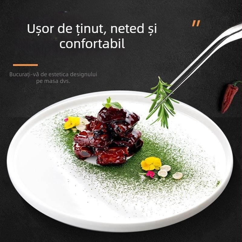 Pince din oțel inoxidabil pentru plating, gastronomie moleculară, aranjare artistică a farfuriei — echipament bufet, Brand: Other, Imprimare logo: Da