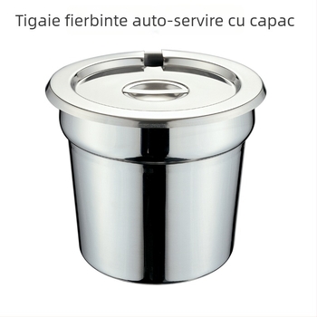 Oală de supă din oțel inoxidabil pentru bufet cu capac, imprimare logo disponibilă, calitate premium