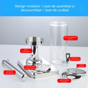 Wei jiexing Dispenser de suc din oțel inoxidabil cu robinet, recipient PC transparent