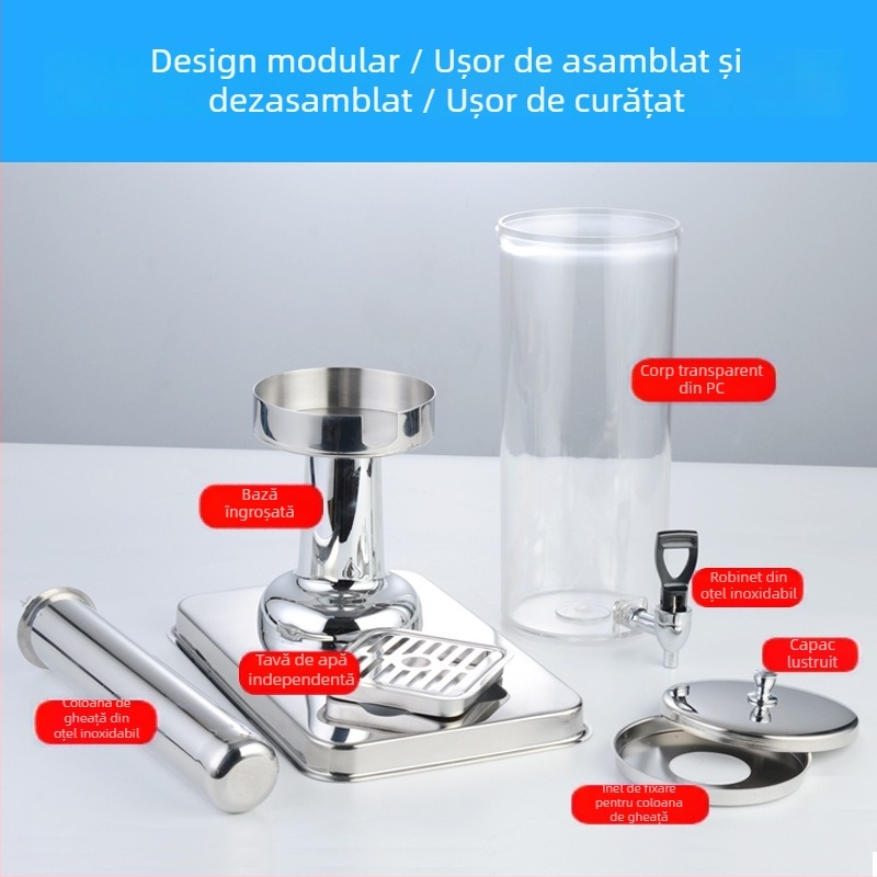 Wei jiexing Dispenser de suc din oțel inoxidabil cu robinet, recipient PC transparent