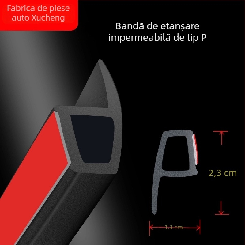 Bandă de etanșare pentru ușă auto cu canal impermeabil, model XC-6009, material cauciuc, grosime 8.5 mm, potrivită pentru uși, compatibilitate generală