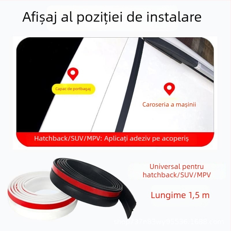 Bandă etanșare din cauciuc pentru partea superioară a portbagajului, universală