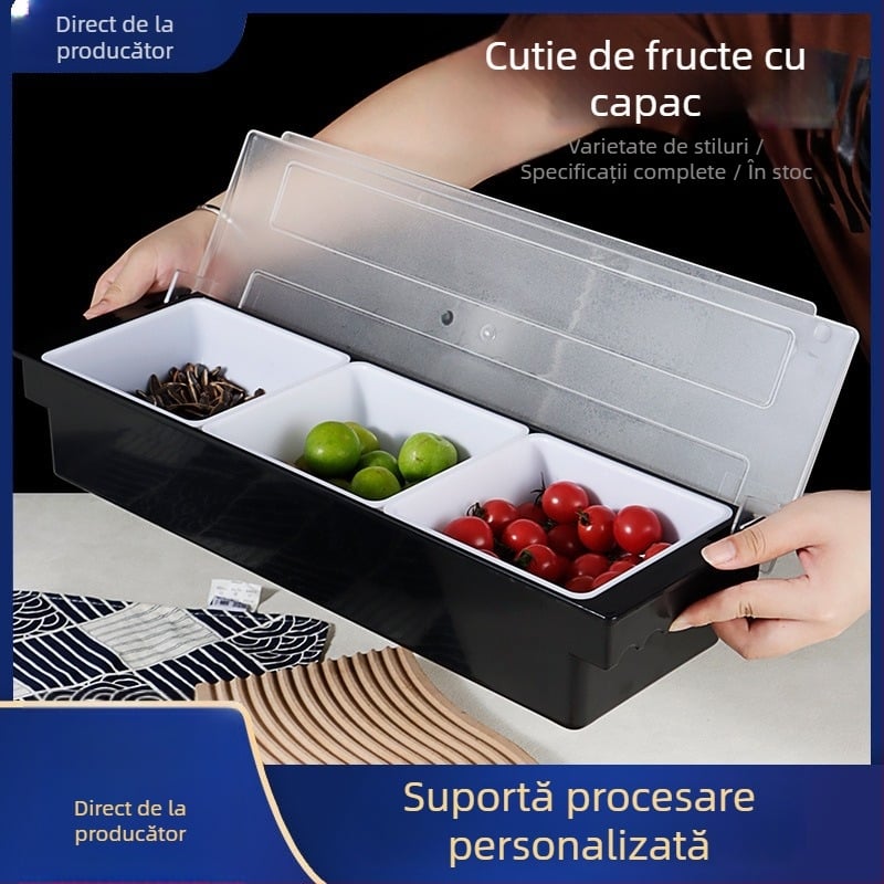 Cutie pentru fructe cu capac pentru bar, pentru cocktailuri și ceai cu lapte, cu compartimente multiple (3–6)