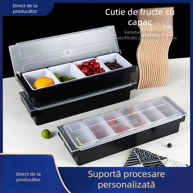 Cutie pentru fructe cu capac pentru bar, pentru cocktailuri și ceai cu lapte, cu compartimente multiple (3–6)