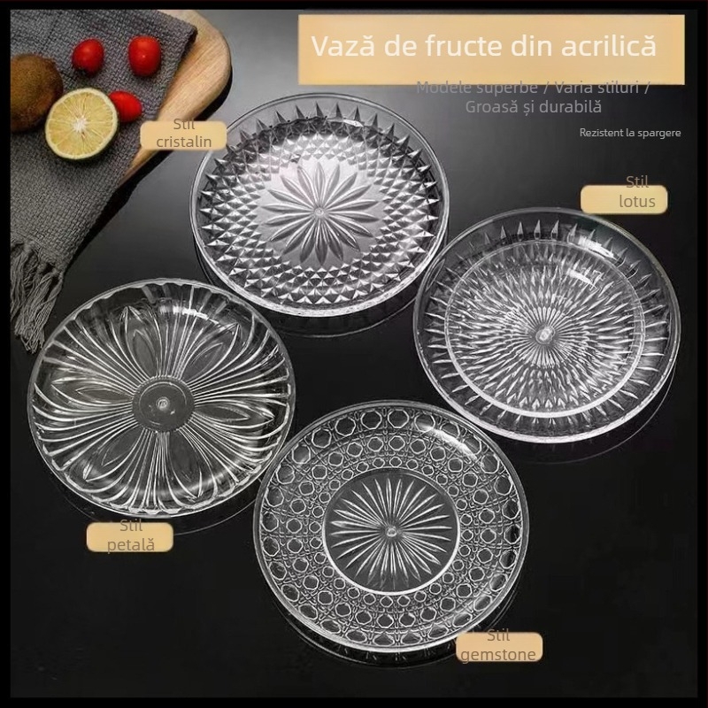 Platou de fructe din acril transparent pentru KTV, în mai multe dimensiuni