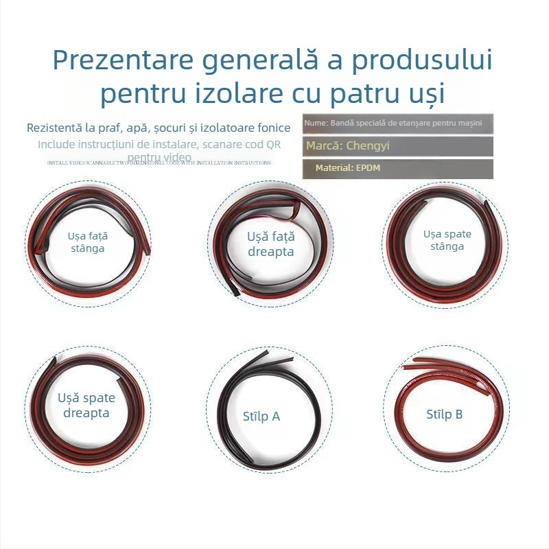 Bandă de etanșare a ușilor pentru Chevrolet Equinox – izolare fonică, protecție împotriva prafului, reducere a zgomotului, pachet complet de upgrade pentru mașină cu prize de aer
