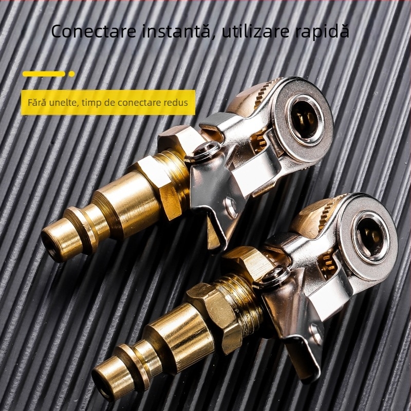 Cuplă de umflat tubeless cu filet intern, din aluminiu, tip apăsare, compatibil universal