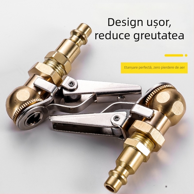 Cuplă de umflat tubeless cu filet intern, din aluminiu, tip apăsare, compatibil universal