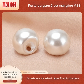  nasture din plastic, cu aspect perlat, rotund, cusut manual, decorativ pentru îmbrăcăminte