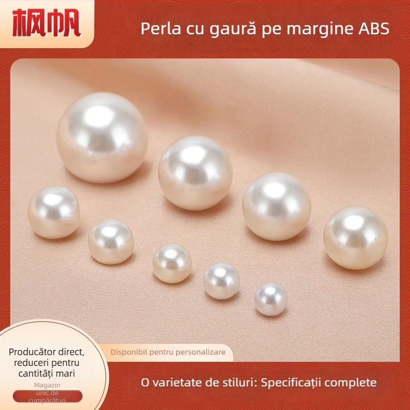  nasture din plastic, cu aspect perlat, rotund, cusut manual, decorativ pentru îmbrăcăminte