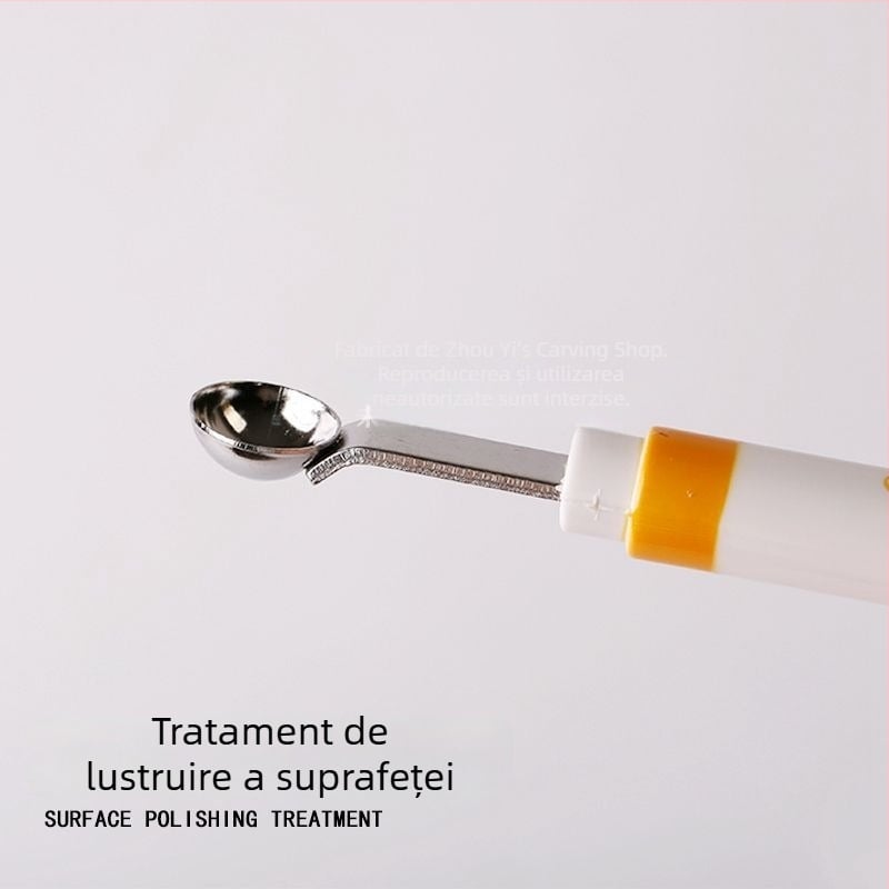 Lingură dublă din metal pentru fructe, cu margini ascuțite pentru extragerea ușoară a ingredientelor, stil coreean, design simplu