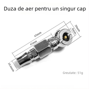 Duză dublă pentru umflarea anvelopelor, utilizare multiplă, compatibilă cu pompa manuală și alimentarea cu aer pentru camion