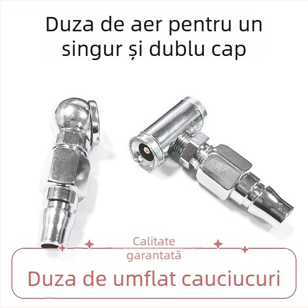 Duză dublă pentru umflarea anvelopelor, utilizare multiplă, compatibilă cu pompa manuală și alimentarea cu aer pentru camion