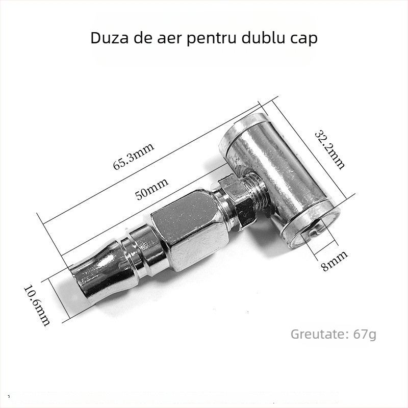 Duză dublă pentru umflarea anvelopelor, utilizare multiplă, compatibilă cu pompa manuală și alimentarea cu aer pentru camion