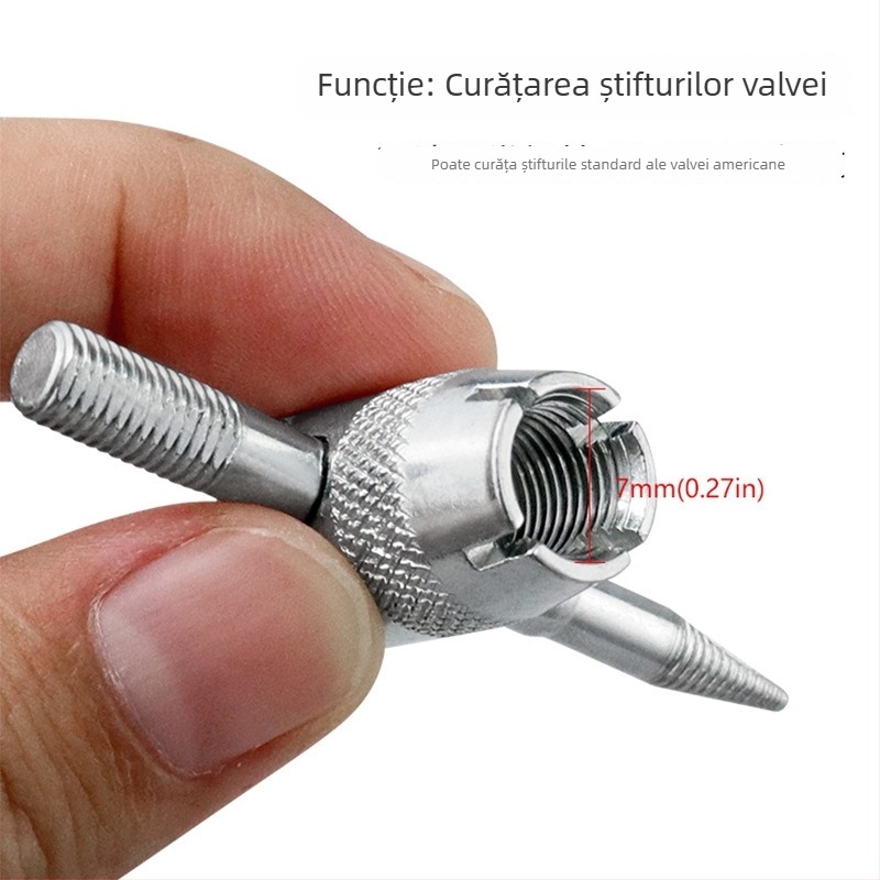 Record Work Unealtă 4 în 1 pentru valve pneuri – demontor nucleu valvei, 45# oțel, greutate 19 g