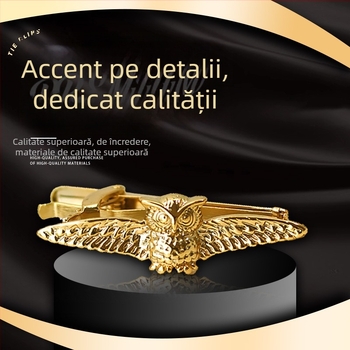 Clip de cravată geometric din aliaj, gravat, finisaj cu vopsea de cuptor, unisex