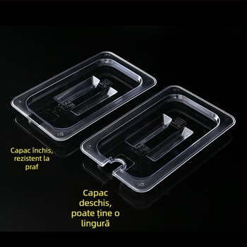Vas acrilic dreptunghiular pentru selecția legumelor, porcionare, recipient transparent de afișare din plastic