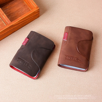 Husa pentru carduri Bovis 8781-5#, piele PU mată, închidere cu fermoar, interior: spațiu pentru fotografie și compartimente pentru carduri, model cu litere, logo tipărit