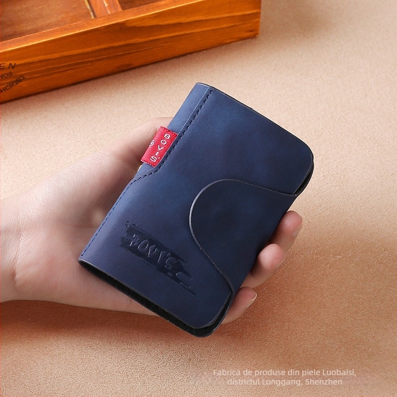 Husa pentru carduri Bovis 8781-5#, piele PU mată, închidere cu fermoar, interior: spațiu pentru fotografie și compartimente pentru carduri, model cu litere, logo tipărit