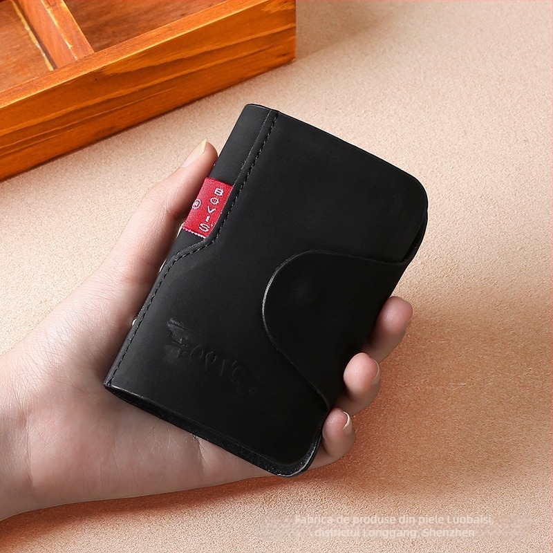 Husa pentru carduri Bovis 8781-5#, piele PU mată, închidere cu fermoar, interior: spațiu pentru fotografie și compartimente pentru carduri, model cu litere, logo tipărit