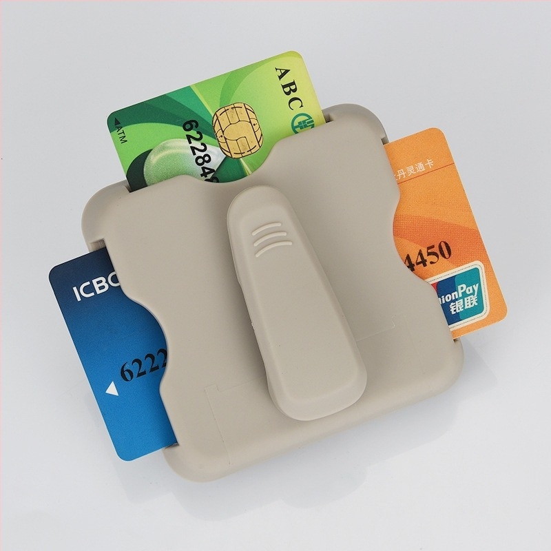 Suport card pentru parasolar auto — clips pentru ochelari, buzunar pentru bilete — ABS