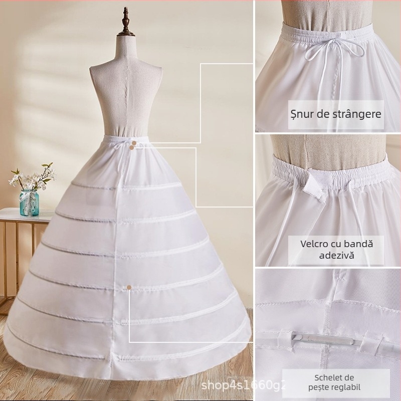 Lele girl fustă tutu cu trei inele din oțel și țesătură dublă, potrivită pentru rochie de mireasă și spectacole, adult, Primăvara 2022