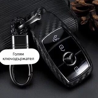 Carcasă pentru cheie din fibră de carbon pentru Mercedes-Benz C-Class, E-Class, S-Class și CLS