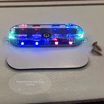 Lampă decorativă LED solară pentru motocicletă și tricicletă electrică – lampă de avertizare, capac oval, 4000K, durată 50.000h