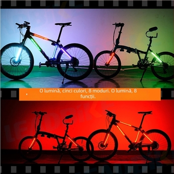 Lampa spate pentru bicicletă, USB încărcabilă, montată pe cadrul pentru biciclete de munte, lumină pentru mersul pe timp de noapte și avertizare