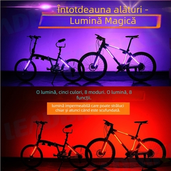 Lampa spate pentru bicicletă, USB încărcabilă, montată pe cadrul pentru biciclete de munte, lumină pentru mersul pe timp de noapte și avertizare