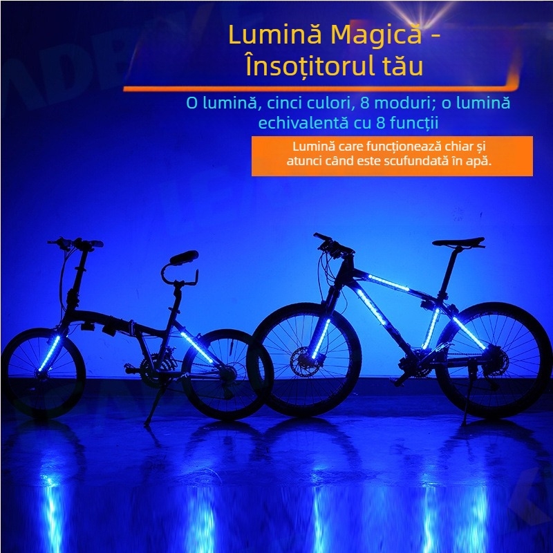 Lampa spate pentru bicicletă, USB încărcabilă, montată pe cadrul pentru biciclete de munte, lumină pentru mersul pe timp de noapte și avertizare