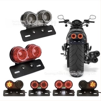 Lumină spate pentru motocicletă, LED frână și semnal de direcție, 12V, cinci fire, model RAYBAN-011, ABS metal
