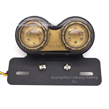 Lumină spate pentru motocicletă, LED frână și semnal de direcție, 12V, cinci fire, model RAYBAN-011, ABS metal